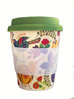Bamboo Fibre Travel Mug - Retro Birds