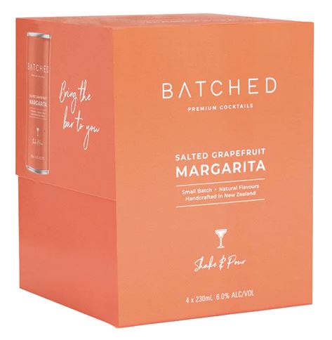 Batched Premium Cocktails - Salted Grapefruit Margarita (4 x 230ml Cans)