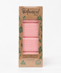 Australian Botanical Soap - Pink Lychee with Pawpaw Extract (8 x 193g)