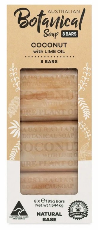 Australian Botanical Soap - Coconut with Lime Oil (8 x 193g)