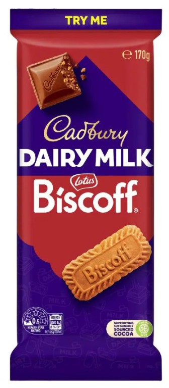 Cadbury Dairy Milk Biscoff Chocolate Block (170g)
