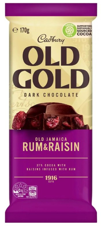 Cadbury Old Gold Old Jamaica Rum & Raisin (170g)