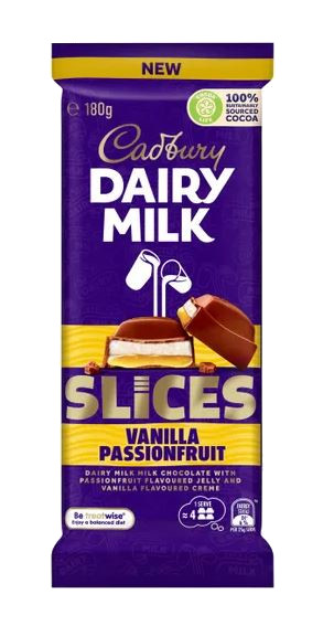 Cadbury Dairy Milk Slices Vanilla Passionfruit (180g)