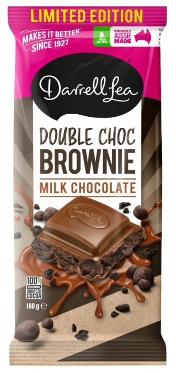 Darrell Lea Double Choc Brownie Milk Chocolate (160g)