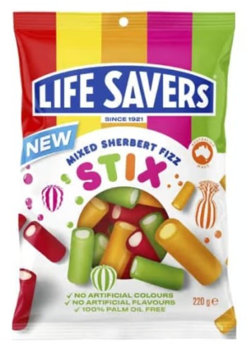 Lifesavers Mixed Sherbert Fizz Stix (200g)