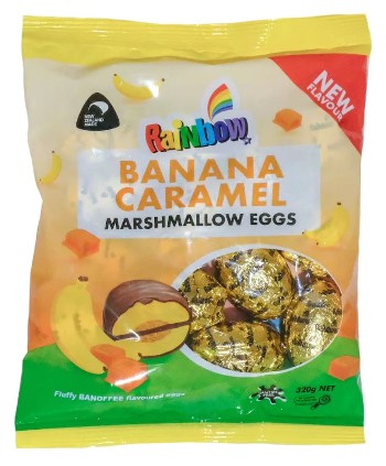 Rainbow Marshmallow Banana Caramel Eggs  (320g)