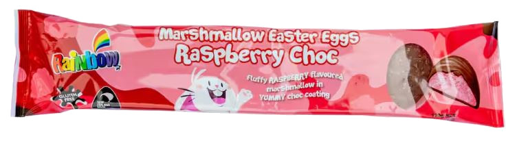 Rainbow Marshmallow Easter Eggs Raspberry Choc (120g)