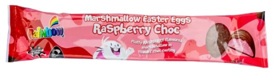 Rainbow Marshmallow Easter Eggs Raspberry Choc (120g)