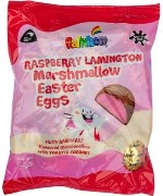 Rainbow Marshmallow Raspberry Lamington Eggs  (320g)