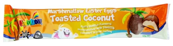 Rainbow Marshmallow Easter Eggs Toasted Coconut (120g)