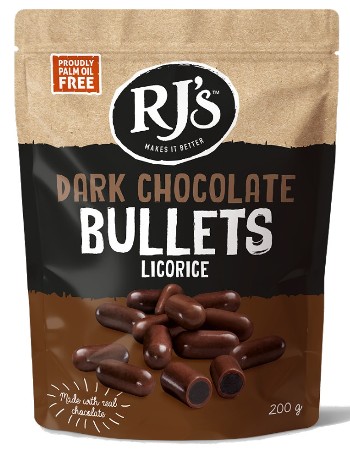 RJs Dark Chocolate Licorice Bullets (200g)