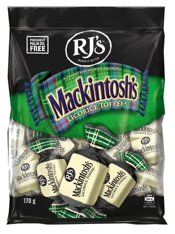 RJs Mackintoshs Licorice Toffee (170g)