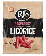 RJs Raspberry Flavour Soft Eating Licorice (300g)