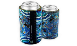 Stubby Holder Aboriginal Art - Ocean