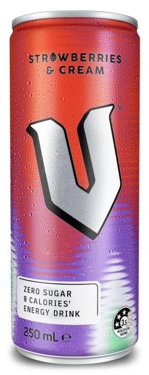 V Energy Drink - Strawberries & Cream (250ml)