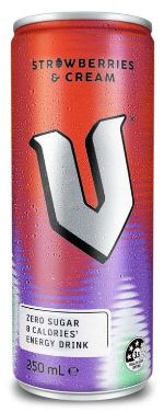 V Energy Drink - Strawberries & Cream (250ml)