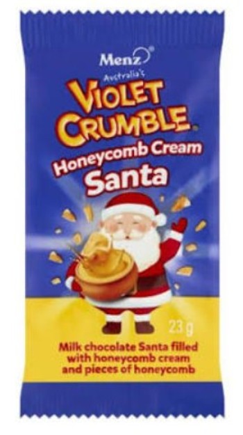 Violet Crumble Honeycomb Santa (30g)