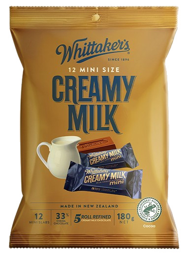 Whittakers 12 Mini Slabs - Creamy Milk (180g)